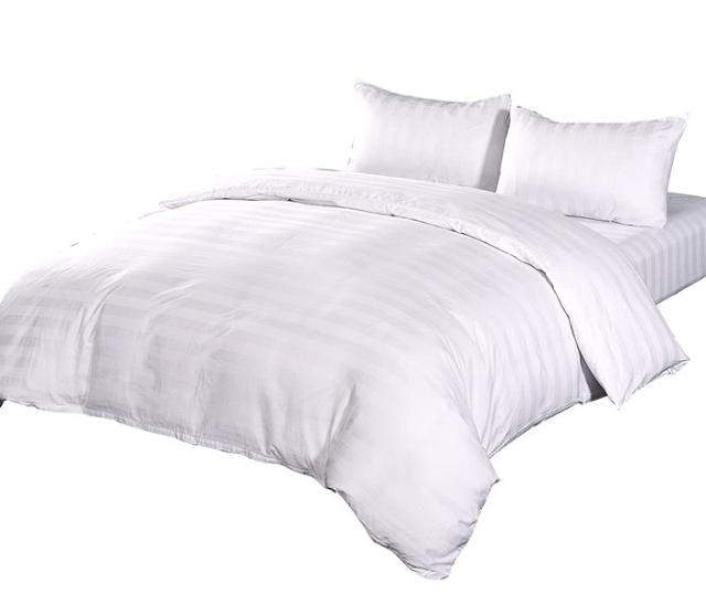 YOYOSTAR 掛け布団カバー キングロング 綿100% ストライプ サテン 防ダニ ホテル仕様 北欧 よこ縞 掛けカバー おしゃれ ホワイト 230x220cm