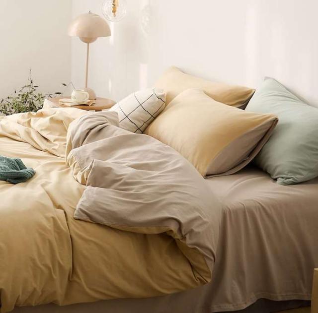 YOYOSTAR 掛ふとんカバー セミダブルロング 180x220cm 綿100% 天竺ニット Tシャツ生地 やわらかな肌ざわり リバーシブル コットン 掛けカバー 単品 フィット感 薄い黄色xベージュ 無地 8,042円