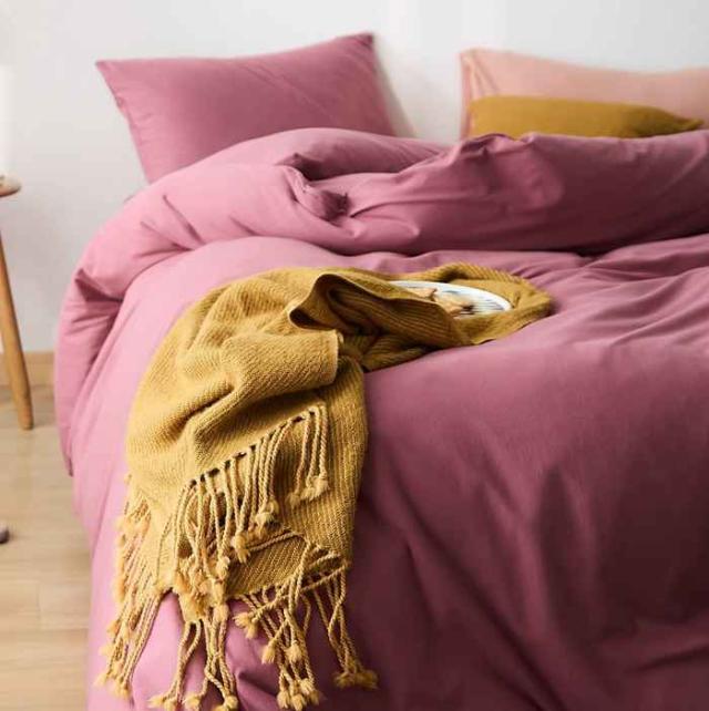 YOYOSTAR 掛ふとんカバー セミダブルロング 170x220cm 綿100% 天竺ニット Tシャツ生地 やわらかな肌ざわり リバーシブル コットン 掛けカバー 単品 フィット感 ローズ 無地