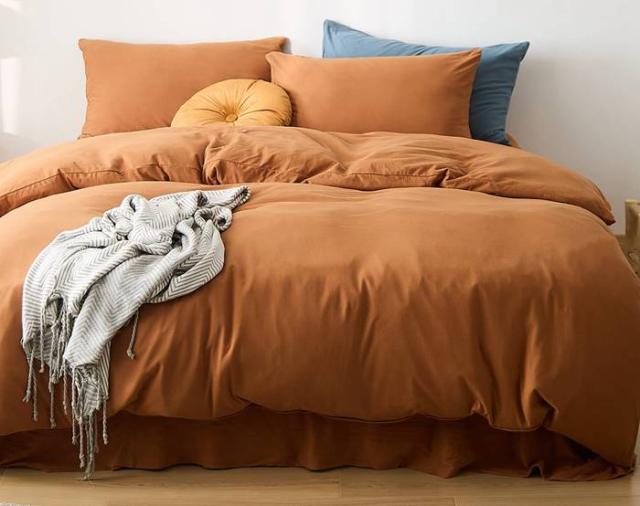 YOYOSTAR 掛ふとんカバー セミダブル 170x210cm 綿100% 天竺ニット Tシャツ生地 やわらかな肌ざわり リバーシブル コットン 掛けカバー 単品 フィット感 キャメル 無地