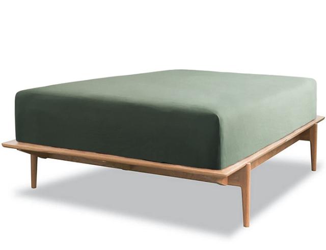 YOYOSTAR ボックスシーツ セミダブル ベッドシーツ オーガニックコットン 洗いざらしの綿100% マチ30?p BOXシーツ 防ダニ オリーブグリーンの通販は 5,616円