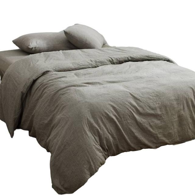 YOYOSTAR 掛け布団カバー ワイドクイーンロング 220x220cm オーガニックコットン 長身用 掛かバー 洗いざらしの綿100% 布団カバー 防ダニ 掛けふとんカバー グレーの通販は 7,947円