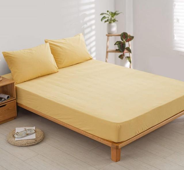 YOYOSTAR 布団カバー 3点セット シングル オーガニックコットン 洋式・和式兼用 寝具カバーセット 洗いざらしの綿100% 掛け布団カバー ボックスシーツ 枕カバー 無地 防ダニ (イエロー)の通販は