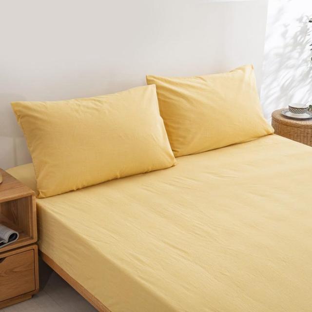 YOYOSTAR 布団カバー 3点セット シングル オーガニックコットン 洋式・和式兼用 寝具カバーセット 洗いざらしの綿100% 掛け布団カバー ボックスシーツ 枕カバー 無地 防ダニ (イエロー)の通販は
