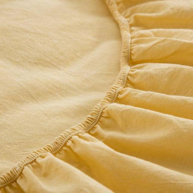 YOYOSTAR 布団カバー 3点セット シングル オーガニックコットン 洋式・和式兼用 寝具カバーセット 洗いざらしの綿100% 掛け布団カバー ボックスシーツ 枕カバー 無地 防ダニ (イエロー)の通販は
