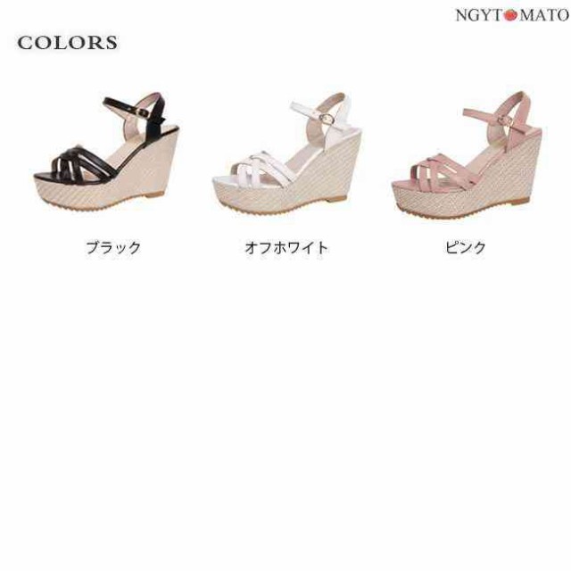 サンダル レディース ウェッジソールサンダル 美脚 ウエッジサン ハイヒール 厚底 ストラップサンダル 履きやすい 歩きやすい カジュアルの通販は