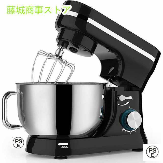 3種類アタッチメント付き 4.5L大容量 ミキサー キッチンエイド スタンドミキサー 業務用卓上ミキサー 静音設計-15分タイマー機能 練る混ぜの通販は