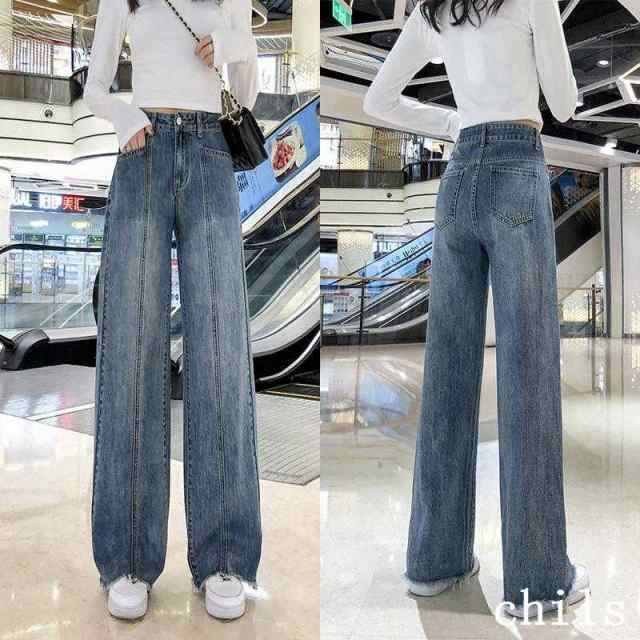 ジーンズ 旬美脚デニム。裾フリンジデニムセミフレアパンツbetterhome デニム パンツの通販は