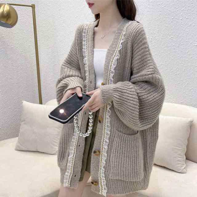 春秋冬 ニットカーディガン レディース カーディガン セーター 婦人