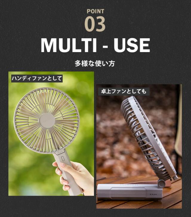 CLAYMORE HANDY A（クレイモア ハンディー エー モバイルバッテリー スマホ 携帯 USB キャンプ 防災 CLFN-H100A ハンディーファン 扇風機 持ち運び パワーバンク バッテリー 充電 携帯）【送料無料（宅配便）】_4