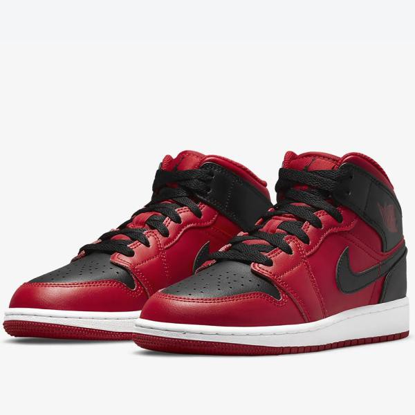 2022年秋冬新作♪ NIKE【ナイキ】 AIR JORDAN 1 MID GS エア ジョーダン 1 ミッド GS 【554725-660】 ジムレッド/ブラックの通販は