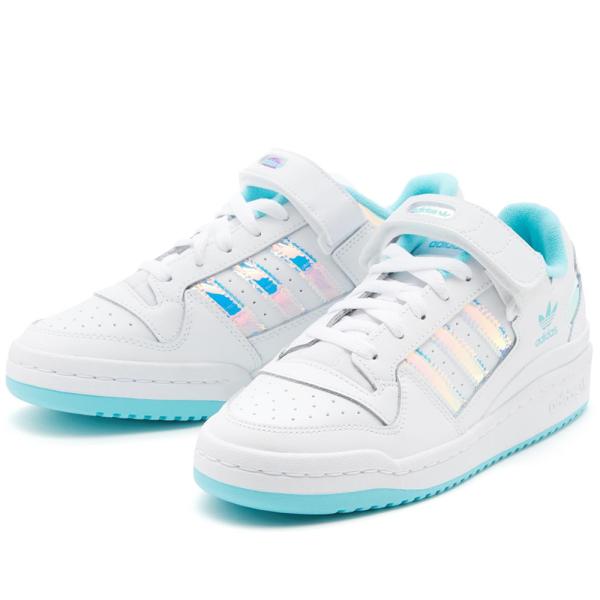 2022年秋冬新作♪ adidas【アディダス】 FORUM J IRIDESCENT レディース フォーラム J イリデセント 【GZ8963】 ホワイト/ライトブルー