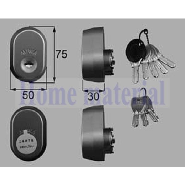LIXIL 新日軽  ハンドル/クレセント/錠類  プッシュプルハンドル用PS シリンダー(防犯) A(グレー) A8DL1749 1セットの通販は 16,632円