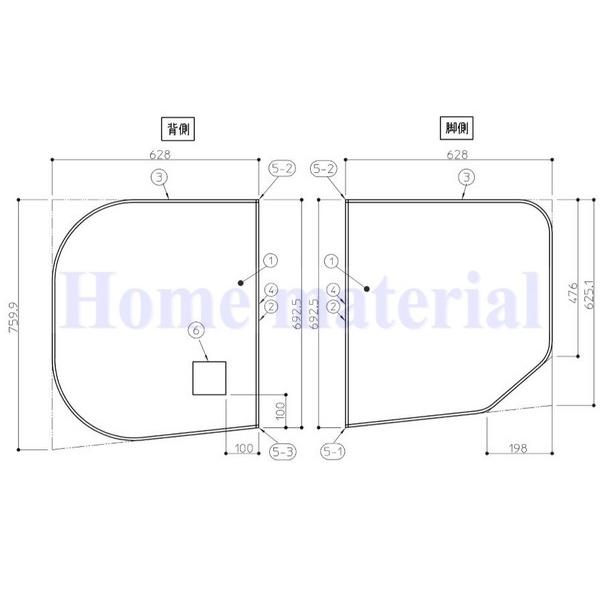 お風呂のふた TOTO 風呂ふた 2枚割りフタ HD130 ラウンドラクかる2枚 AFKKS80043LSAA21W AFKKS80043RSAA21W ( EKK80043WL EKK80043WR の後継品）の通販は
