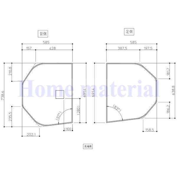 送料無料 お風呂のふた TOTO 風呂ふた 2枚割りフタ KA120STD ラクかる2枚 AFKKS81069KSAA21W