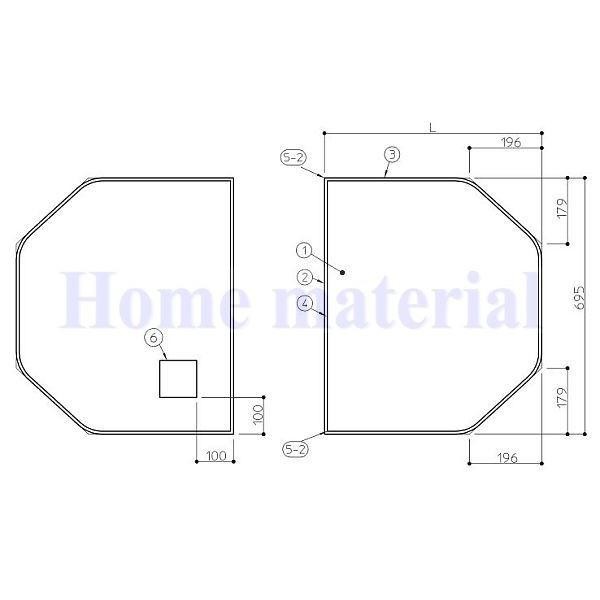 お風呂のふた TOTO 風呂ふた 組み合わせ式 組みふた EKK84105W (代替品 AFKKS84105KSAA21W) 1280×695 L=640 2枚