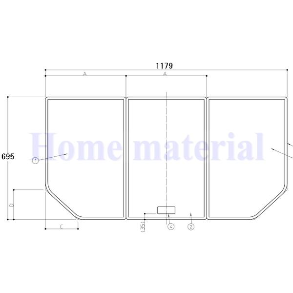 お風呂のふた TOTO 風呂ふた 組みふた 把手なし組合せふろふた スクエア 切欠き有 1200用 EKK84132N3#ETW 1179 (393×3)×695　の通販は
