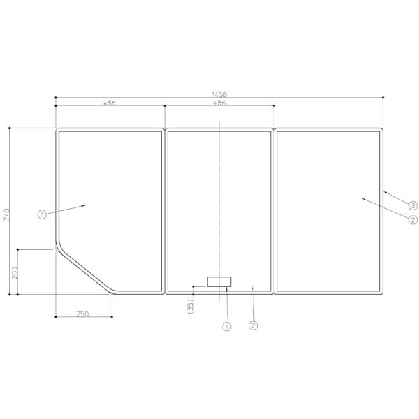お風呂のふた TOTO 風呂ふた 組みふた 組合せふろふた 1400用 EKK84135N3＃ETW 1458 (486×3)×740　の通販は 22,306円