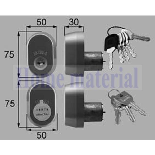 LIXIL 新日軽 ハンドル/クレセント/錠類 (一般仕様UR) シリンダー(60mm) G(ゴールド) G8DL1507 1セット