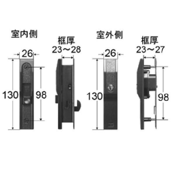 LIXIL トステム 内外錠 商品コード : H1Y62 シルバー色の通販は 5,491円