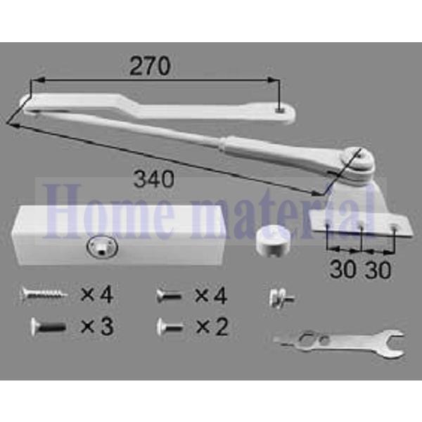 LIXIL 新日軽  ドアチェーン/ドアクローザー/引戸クローザー類 ドアクローザー(ストップ付き) H(ホワイト) H8DC1004 1セットの通販は 9,950円