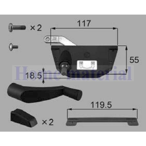 LIXIL LIXIL 新日軽 サッシ補修部品 ハンドル/ クレセント/ 錠受類 オペレーターハンドルセット(R・L) S8SK1382R S8SK1382L