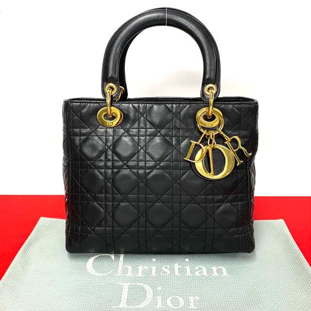 Christian Dior ディオール ラムスキン ハンドバッグ ブラック 296-8の通販は