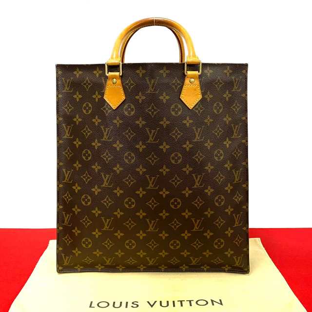 LOUIS VUITTON ルイヴィトン サックプラ モノグラム レザー PVC トートバッグ ブラウン 236-3