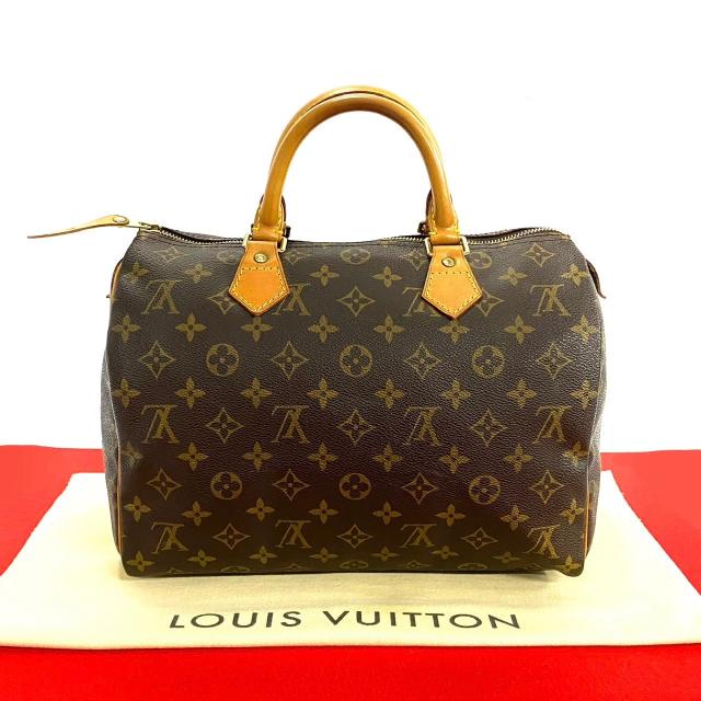 LOUIS VUITTON ルイヴィトン スピーディ30 モノグラム レザー PVC ハンドバッグ ブラウン h31-9の通販は
