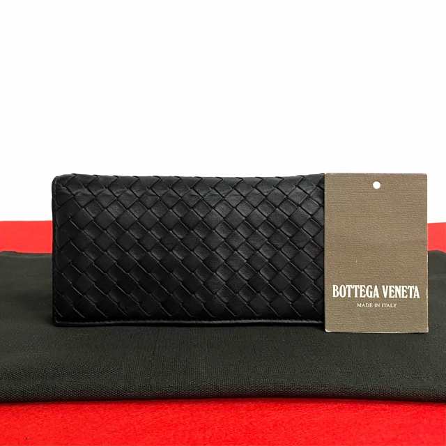 BOTTEGA VENETA ボッテガヴェネタ イントレチャート レザー 二つ折り財布 ブラック 70619