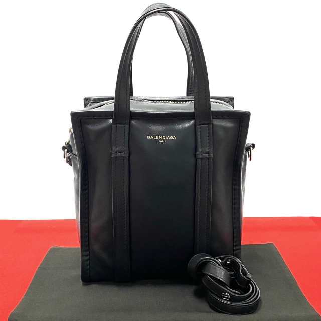 BALENCIAGA バレンシアガ バザール ショッパー レザー ショルダーバッグ ブラック 34544