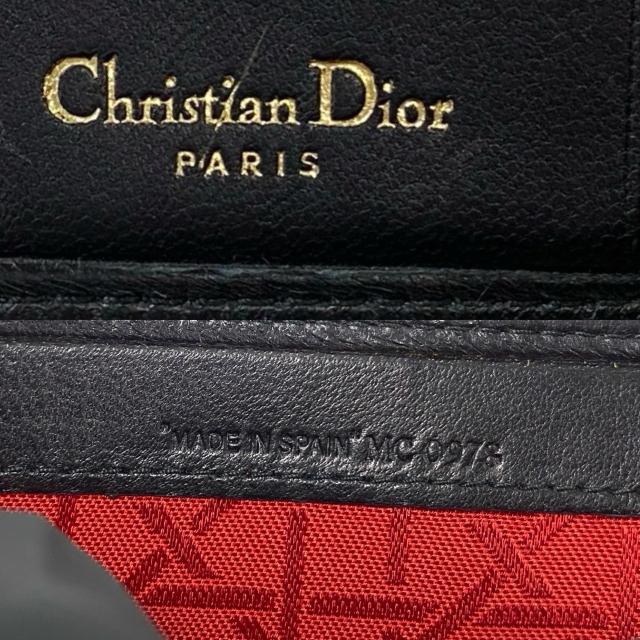 Christian Dior ディオール カナージュ レザー 三つ折り財布 ブラック