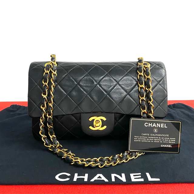 CHANEL シャネル マトラッセ ダブルフラップ23 ココマーク ラムスキン ショルダーバッグ ブラック 98388の通販は