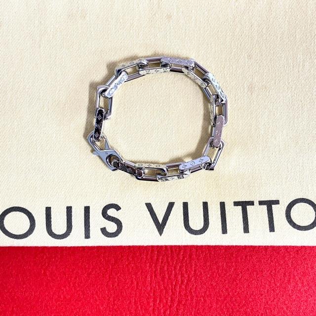 LOUIS VUITTON ルイヴィトン コリエ チェーン  モノグラム メタル ブレスレット シルバー 17962の通販は
