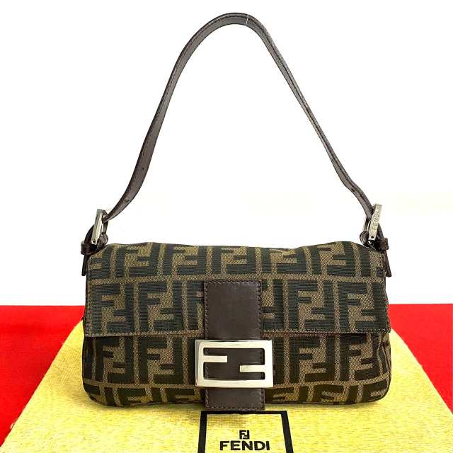 FENDI フェンディ マンマバケット ズッカ FF 柄 キャンバス レザー ショルダーバッグ ブラック 15034