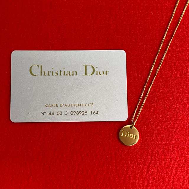 Christian Dior ディオール ロゴ メッキ ネックレス ゴールド 19212