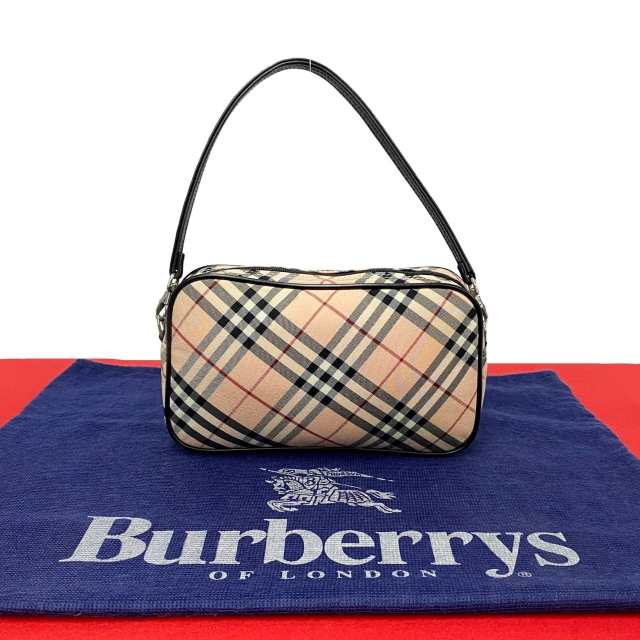 BURBERRY バーバリー ノバチェック レザー ナイロン ハンドバッグ ピンク 20238