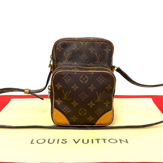 LOUIS VUITTON ルイヴィトン アマゾン モノグラム レザー PVC ショルダーバッグ ブラウン 24677