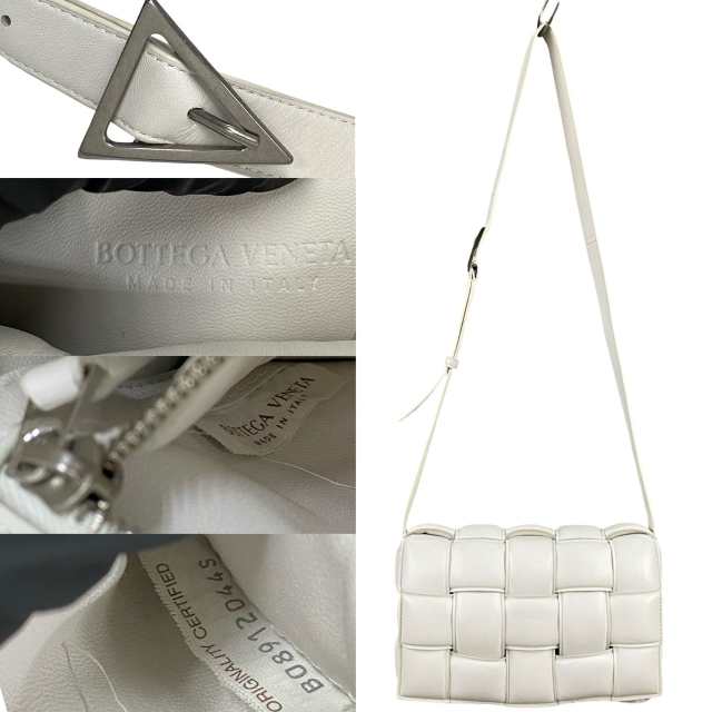 BOTTEGA VENETA ボッテガヴェネタ パデッドカセット レザー ショルダーバッグ ホワイト 27188の通販は