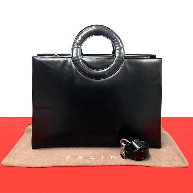 CELINE セリーヌ サークル ロゴ レザー ショルダーバッグ ブラック 20225