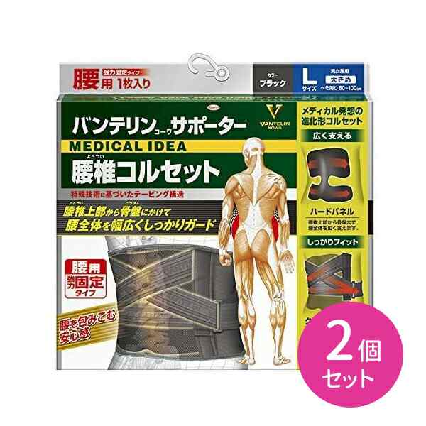 2個セット バテリンサポーター 腰椎コルセット BK L