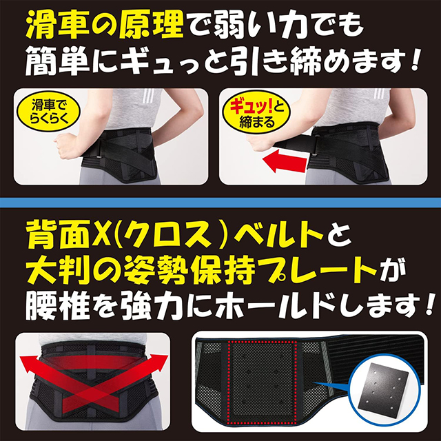 【2個セット】FC腰ガードベルト LL・XLサイズ 1枚入 男女兼用 腰椎 サポーター 固定 負担軽減 通気性 メッシュ 蒸れにくい ムレ 引き締め ズレにくい ホールド 調節可能 白十字_3