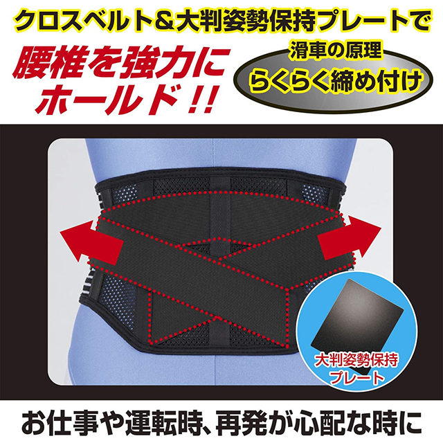 【2個セット】FC腰ガードベルト LL・XLサイズ 1枚入 男女兼用 腰椎 サポーター 固定 負担軽減 通気性 メッシュ 蒸れにくい ムレ 引き締め ズレにくい ホールド 調節可能 白十字_4