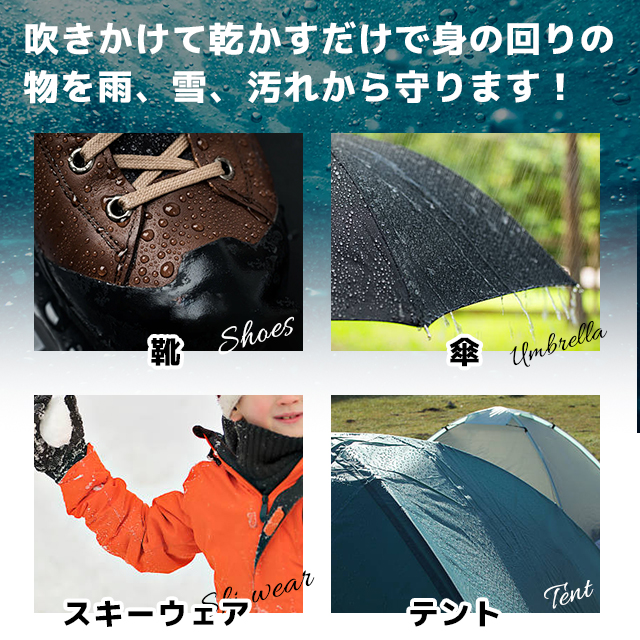 【8個セット】防水スプレーギガバリア 420ml 汚れ 水分 油分 撥水 保護 雪 雨 アウトドア キャンプ スポーツ 衣類 ウェア 靴 傘 帽子 布製品 革製品 梅雨 レインコート 河童 即日発送 送料無料_2