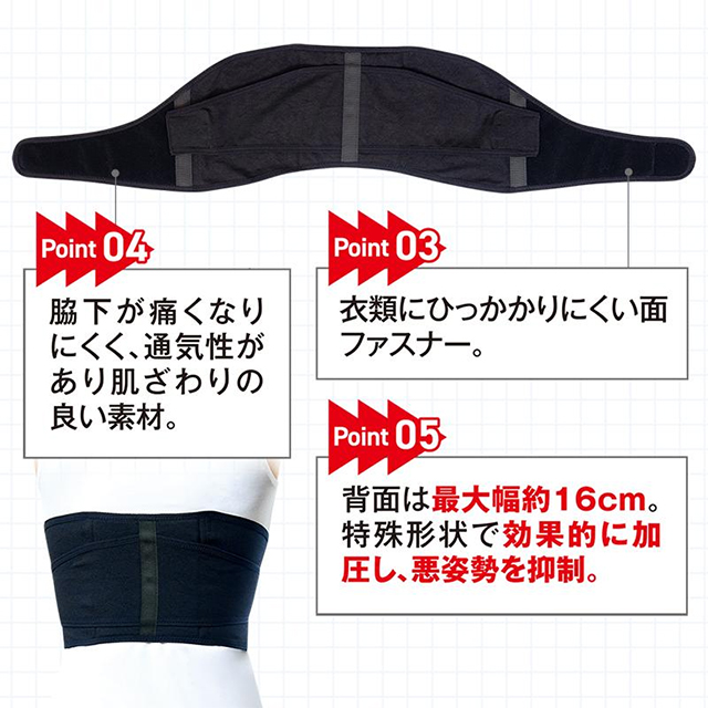 4個セット】中山式あばら姿勢胸椎ベルト S〜Mサイズ 姿勢改善 肩甲骨