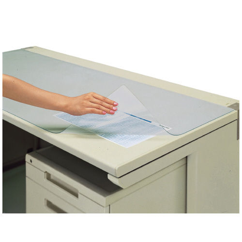 （まとめ） TANOSEE PVCデスクマット ダブル（下敷付） 600×450mm グリーン 1枚 〔×5セット〕(代引不可) TANOSEEデスクマット（光学式マウス対応） ダブル（下敷付） 1190