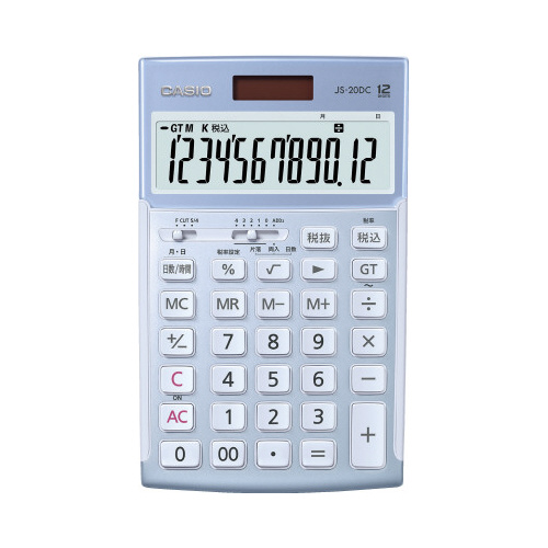 本格実務電卓　日数・時間計算 １２桁　ＪＳ−２０ＤＣ−ＢＵ−Ｎ