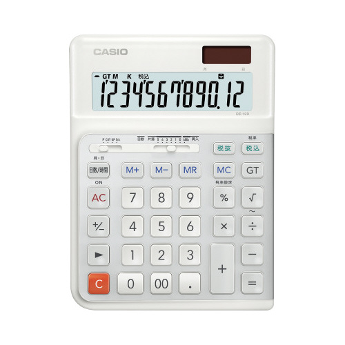 カシオ　人間工学電卓 ＤＥ−１２Ｄ−ＷＥ−Ｎ