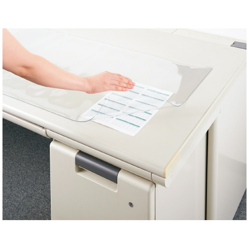 デスクマット軟質Ｓ（非転写） 透明　下敷き無　１６００×８００デスク用