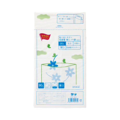 パ）低密度厚口ゴミ袋　詰替用 ９０Ｌ　乳白　１２０枚×２
